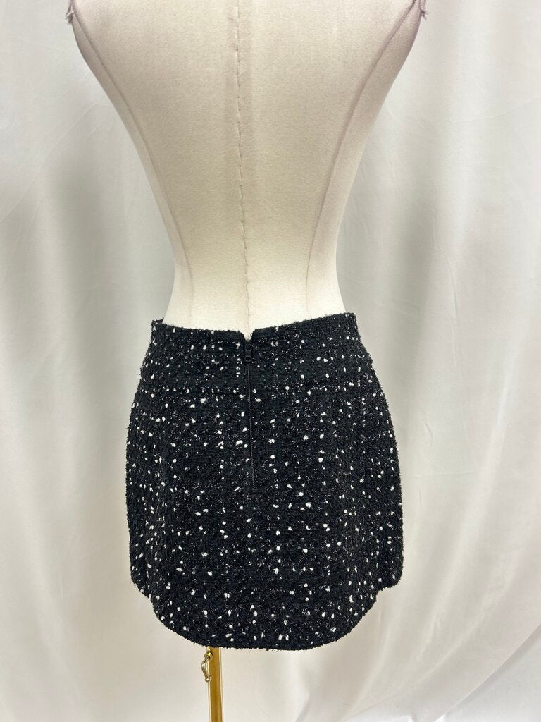 Alice + Olivia Black Tweed Mini Skirt NWT