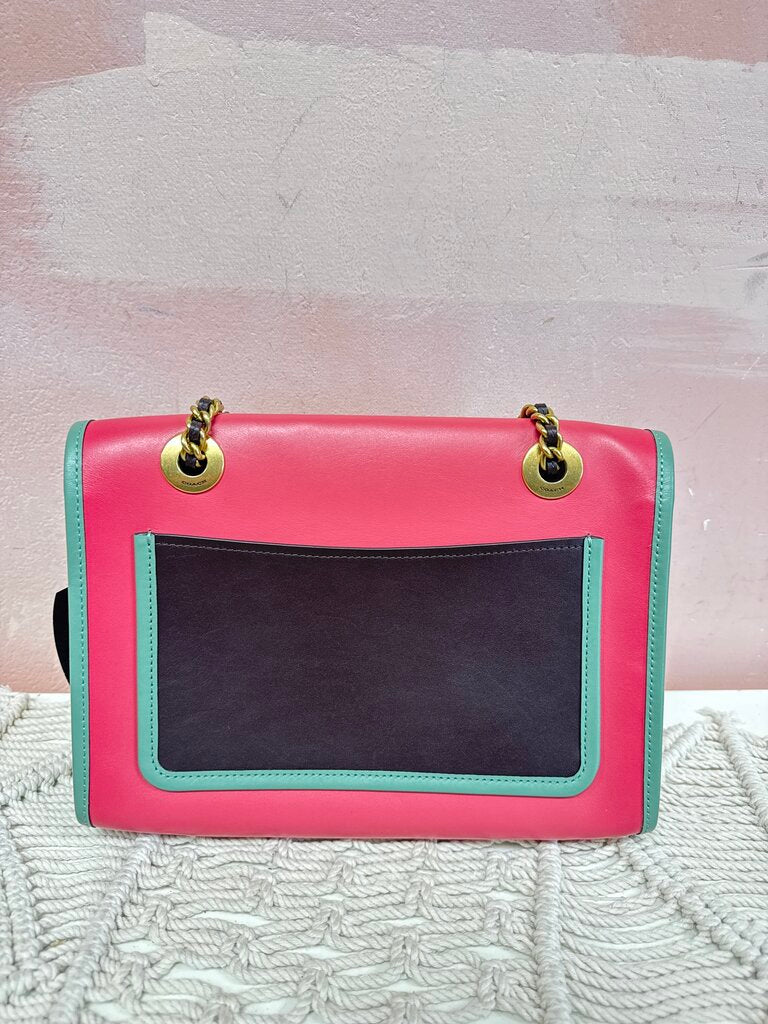 Coach Pink Colorblock Parker Shoulder Bag