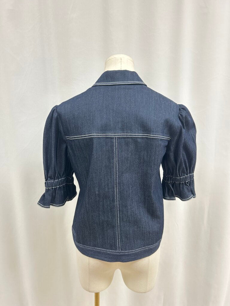 Cinq a Sept Denim Puff Sleeve Jacket