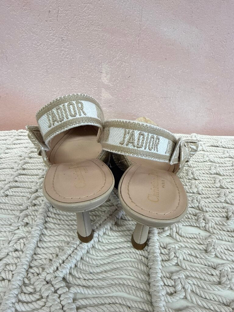 Dior Beige J'Adior Slingback Woven Pump w/Dustbag