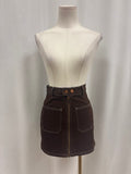 Reformation Brown Jean Skirt