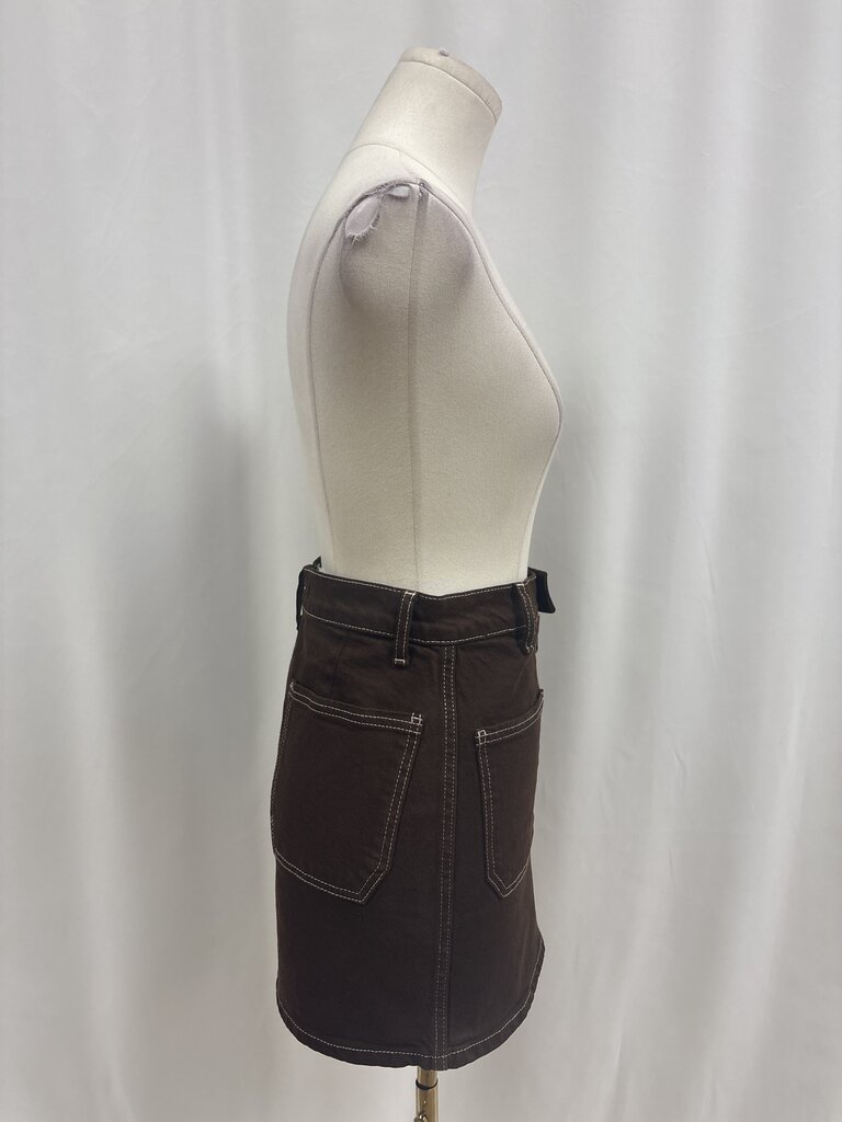 Reformation Brown Jean Skirt