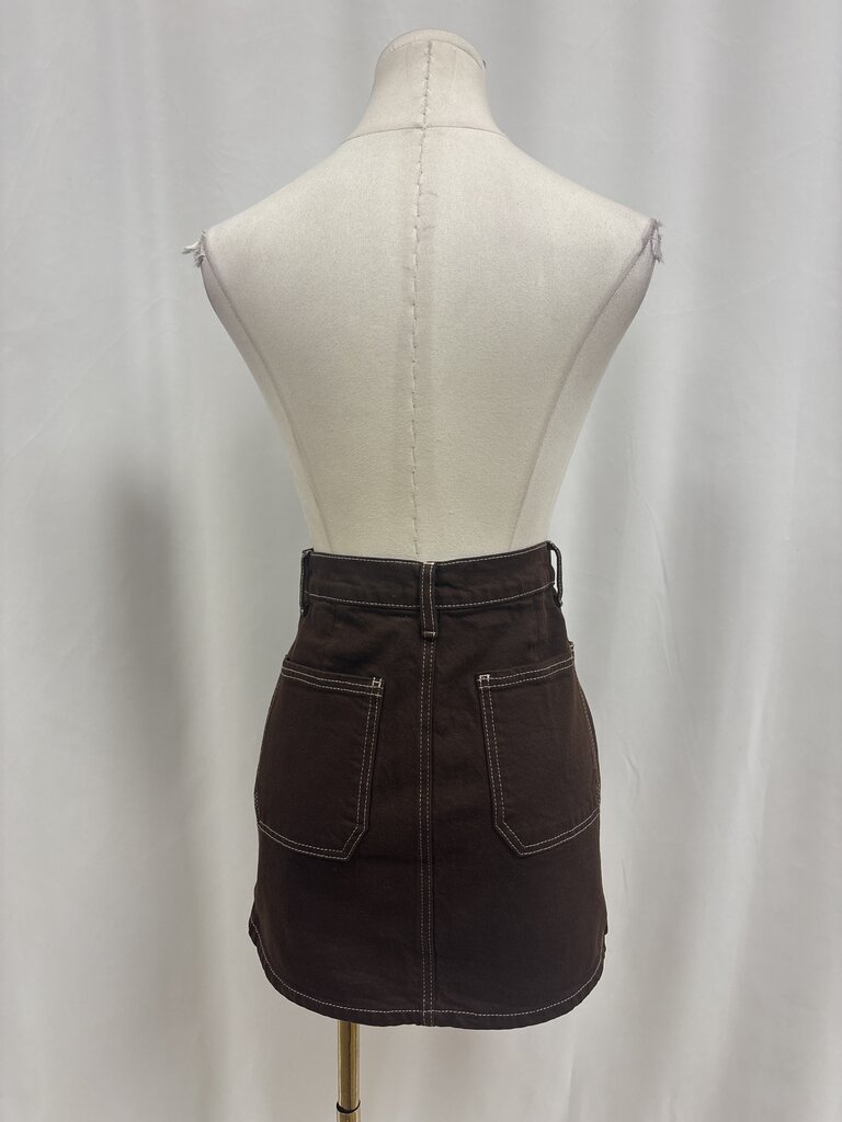 Reformation Brown Jean Skirt