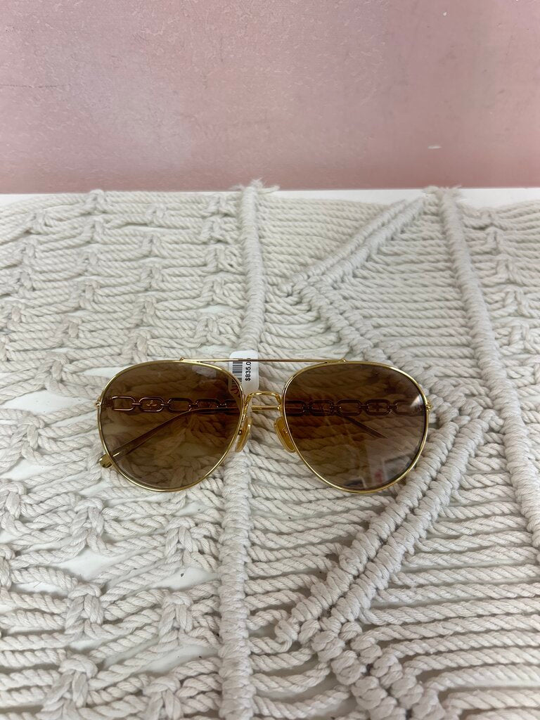 Louis Vuitton Gold My LV Chain Pilot Sunglasses w/Box