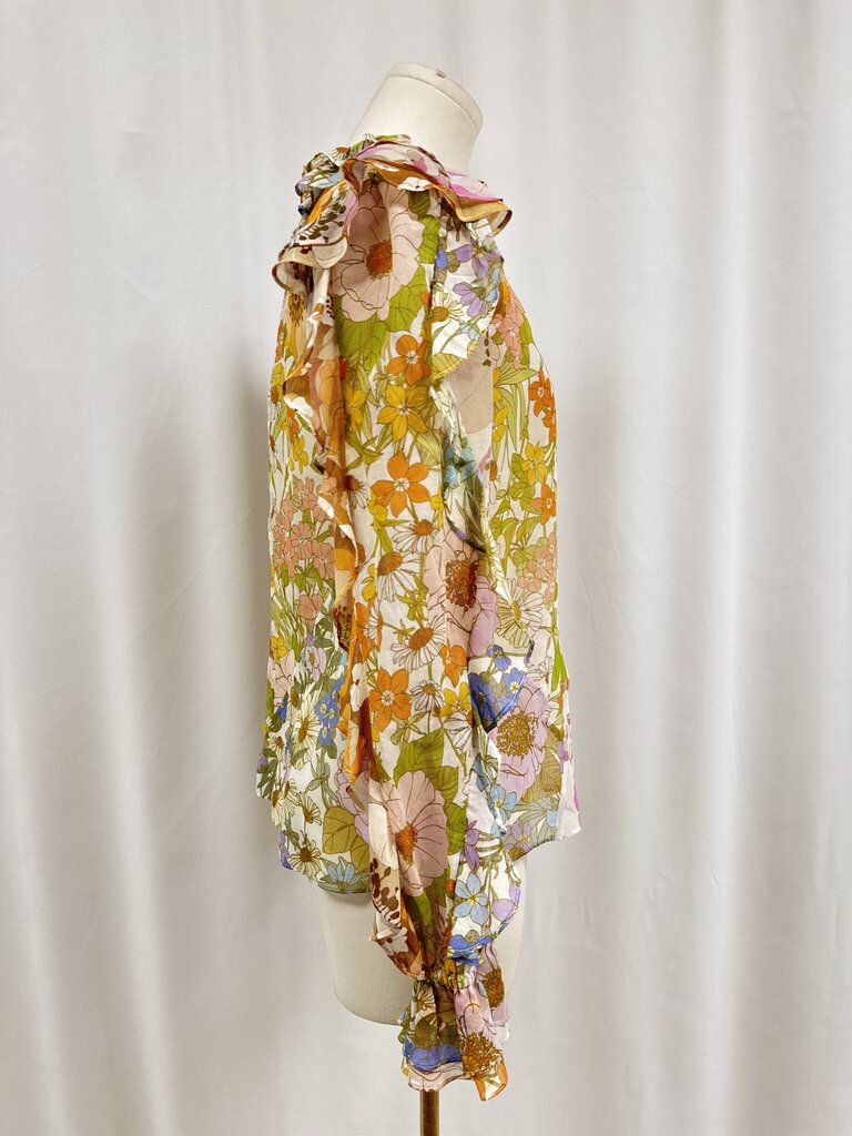 Zimmermann Floral Ruffle Blouse