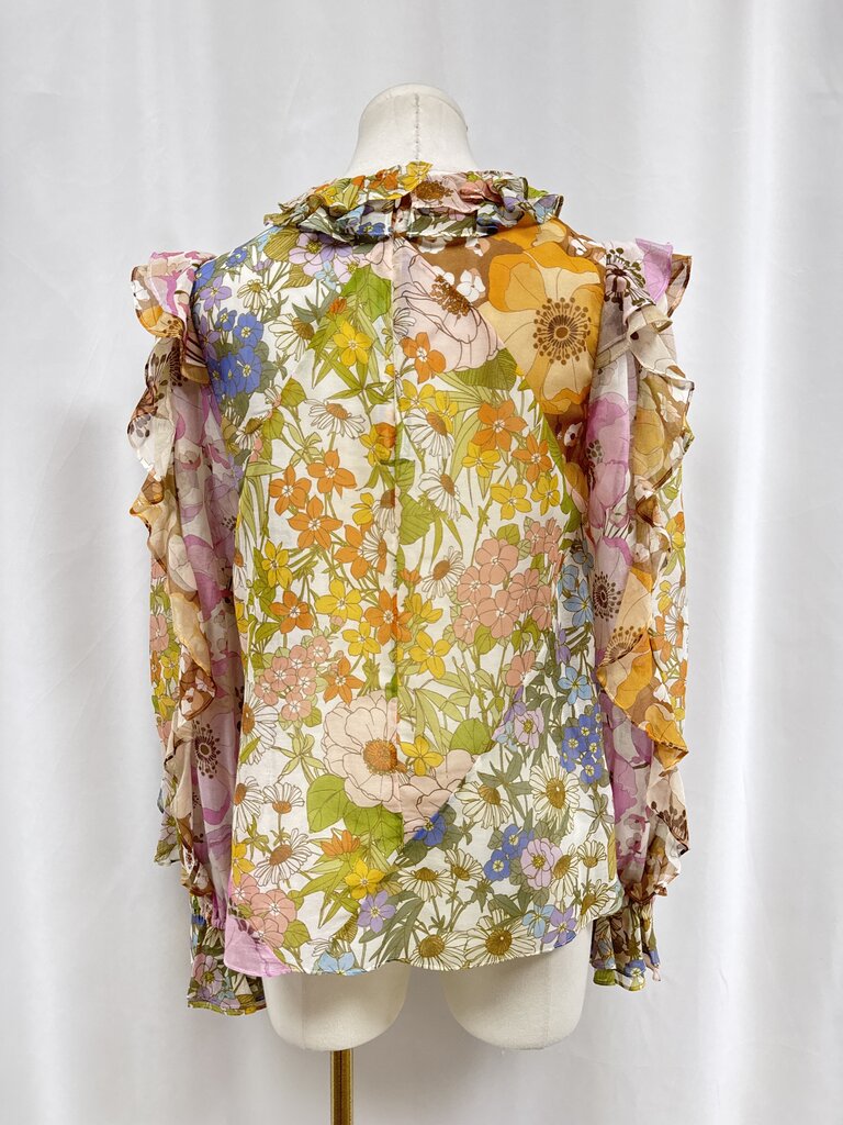 Zimmermann Floral Ruffle Blouse
