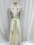 Giambattista Valli White Floral Belted Maxi Dress