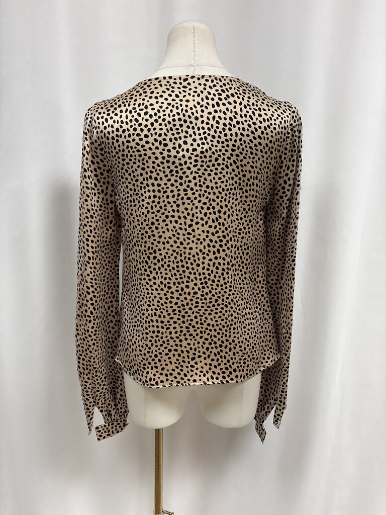Rebecca de Ravenel Animal Print Cowl Neck Blouse