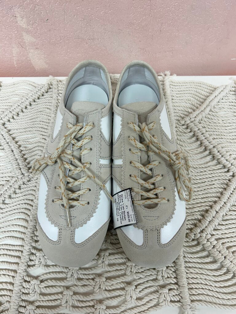 Dries Van Noten White/Beige Leather Sneakers