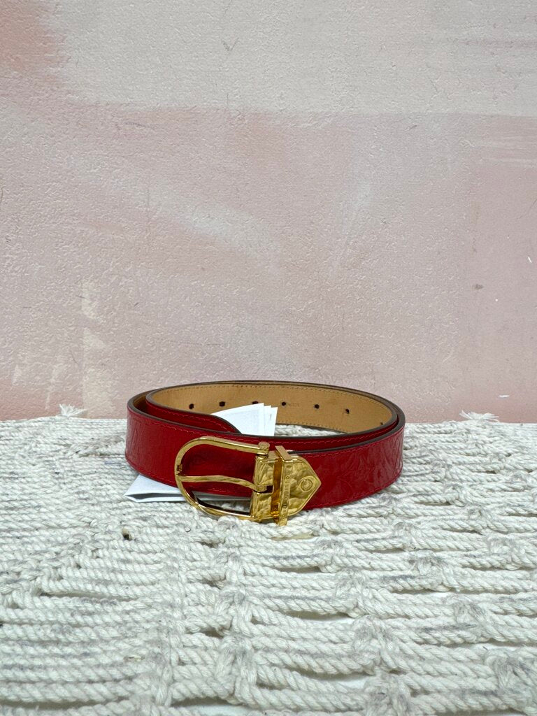Louis Vuitton Red Patent Belt
