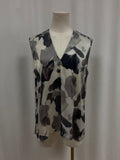 Helmut Lang Floral Silk V-Neck Shell