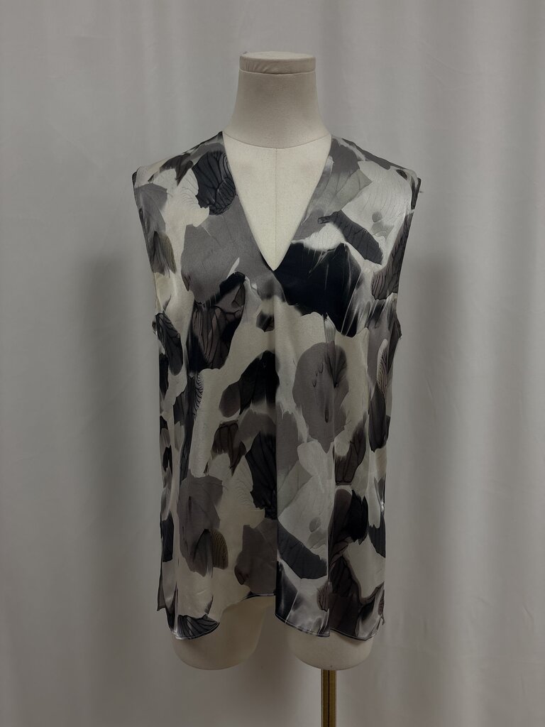 Helmut Lang Floral Silk V-Neck Shell