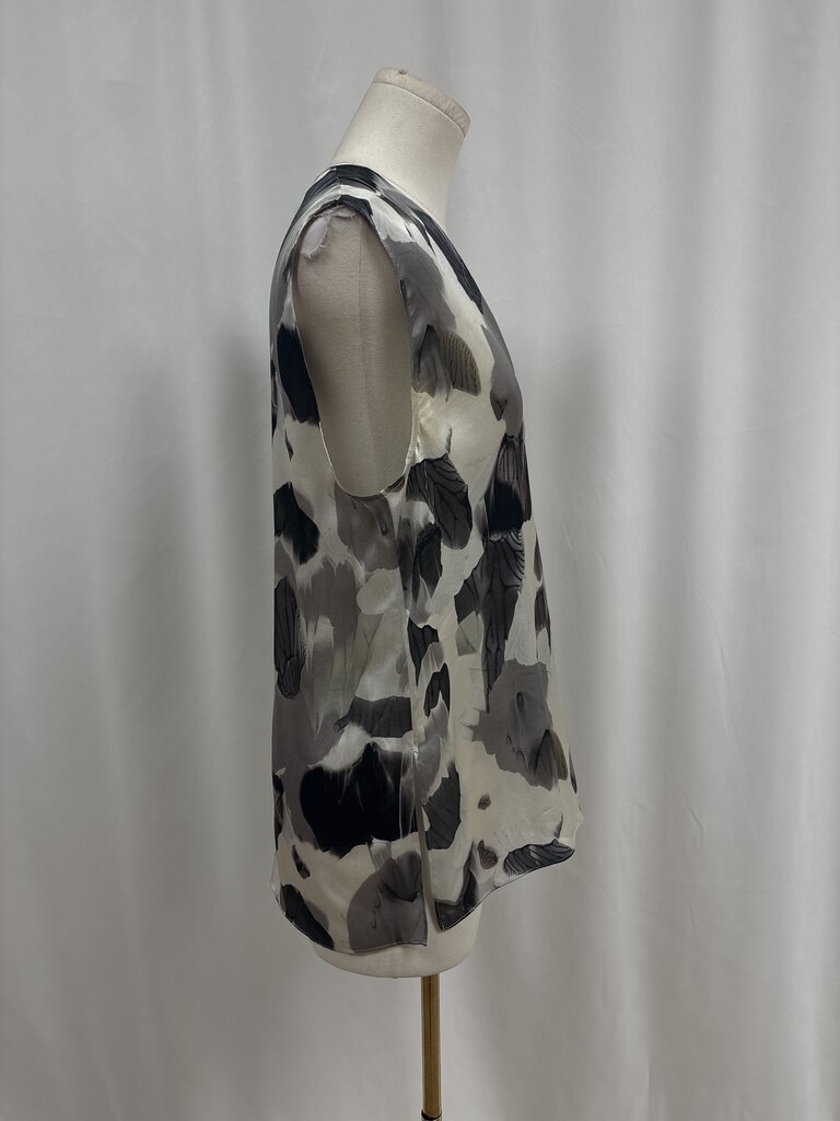 Helmut Lang Floral Silk V-Neck Shell