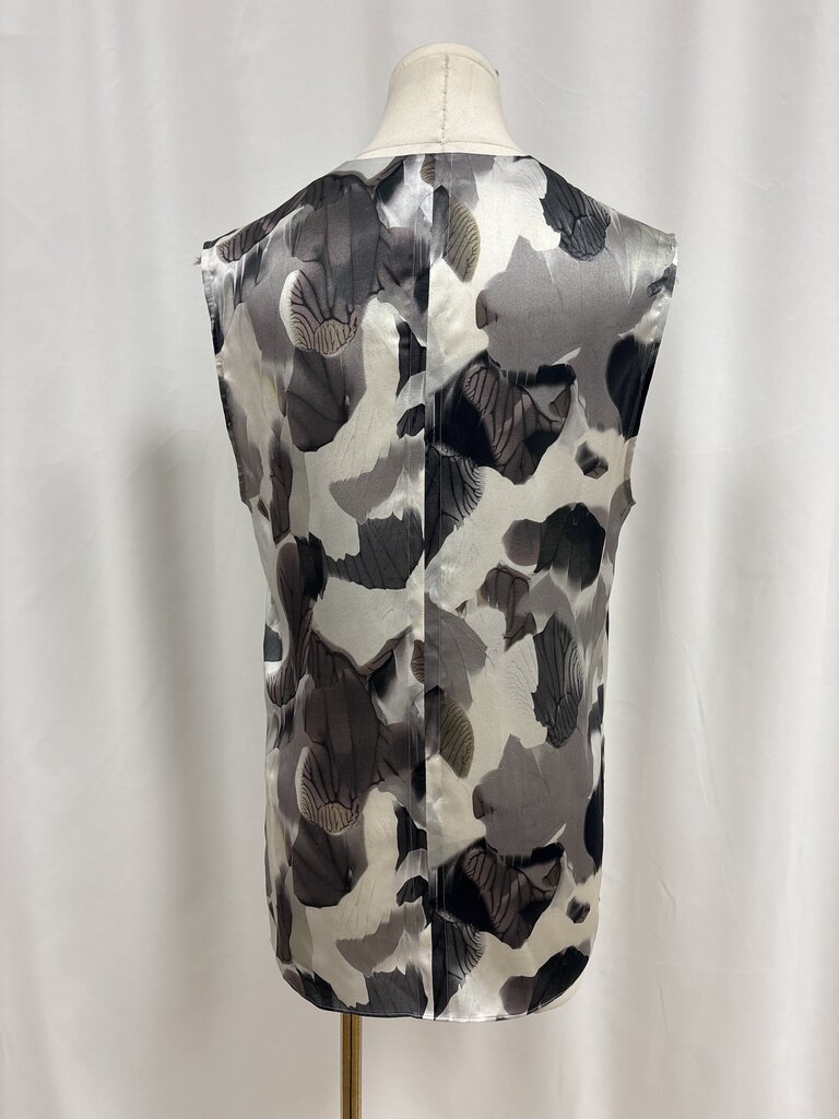 Helmut Lang Floral Silk V-Neck Shell