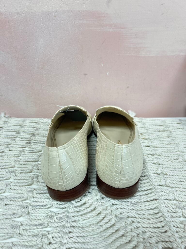 Tory Burch Cream Embossed Loafers