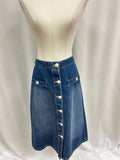 L'Agence Knee Length Denim Skirt