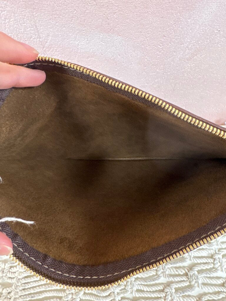 Fount Brown Leather Large Clutch