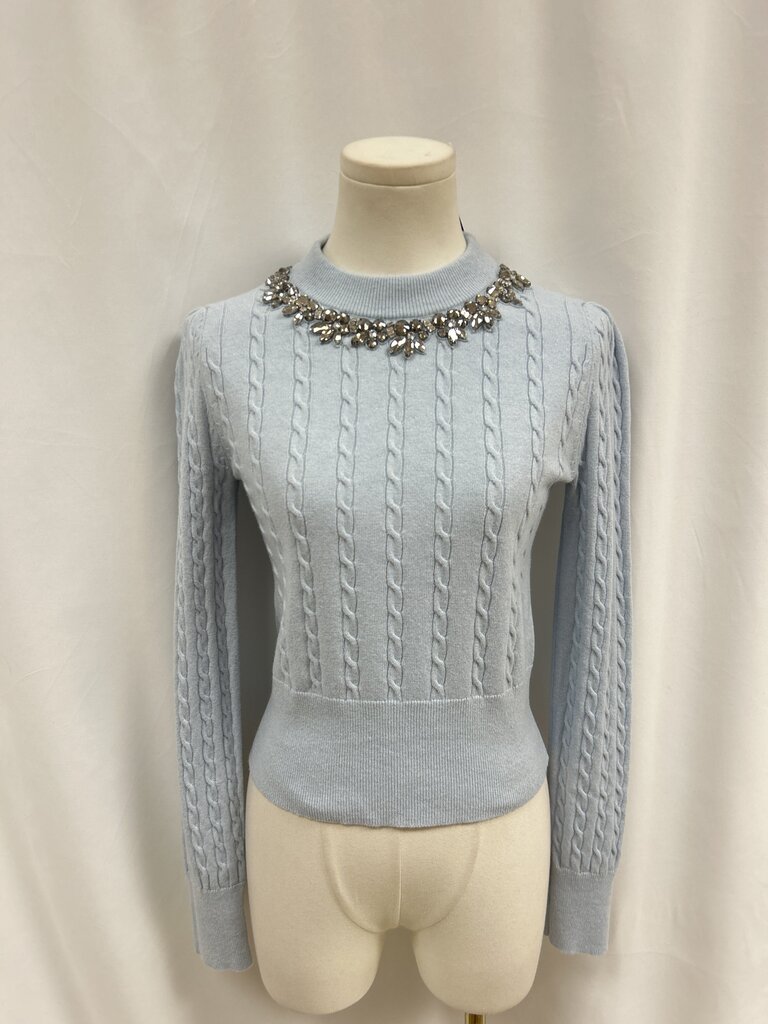 Erdem Sweater w/Crystal Neckline