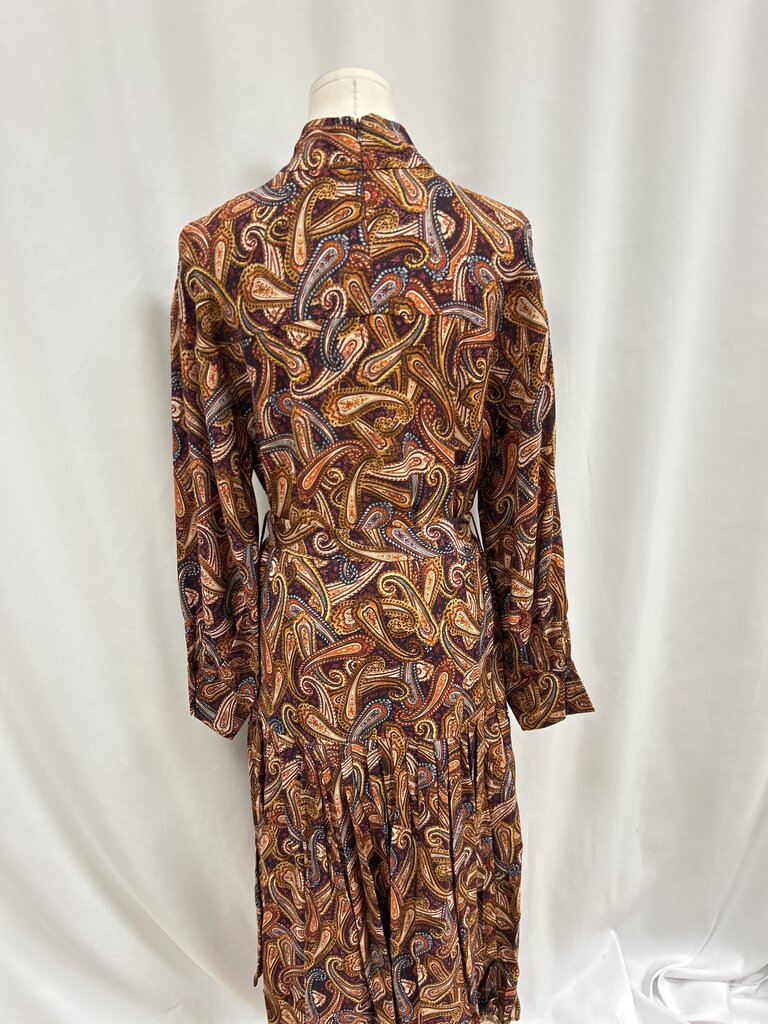 Ulla Johnson Orange Paisley Mock Neck Dress