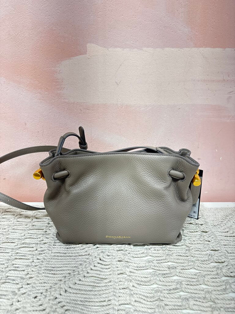 Donna Karan Taupe Pebbled Leather Crossbody w/Dustbag