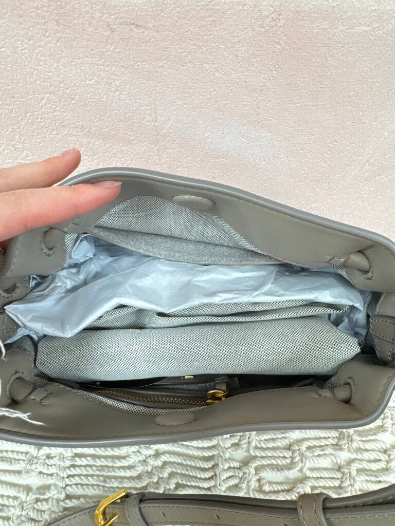 Donna Karan Taupe Pebbled Leather Crossbody w/Dustbag