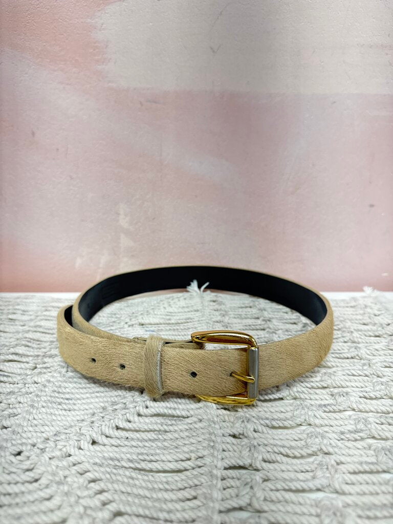 Deborah Drattell Beige Calf Hair Belt