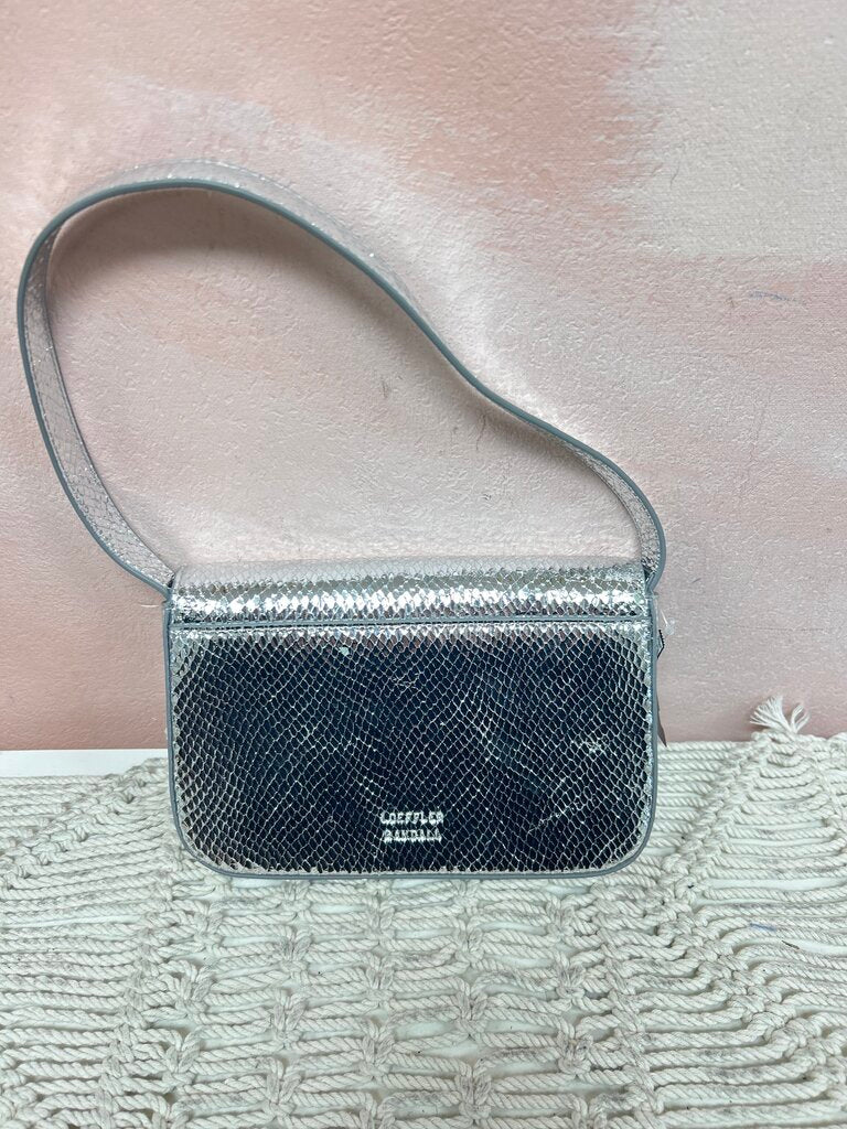 Loeffler Randal Silver Embossed Shoulder Bag