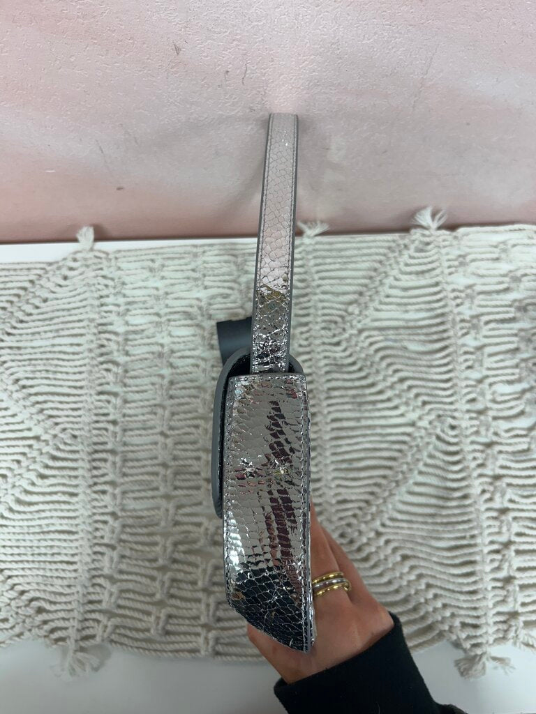 Loeffler Randal Silver Embossed Shoulder Bag