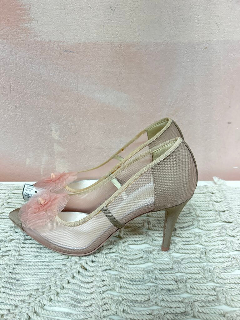 Chanel Pink Mesh Camellia Pump NWT