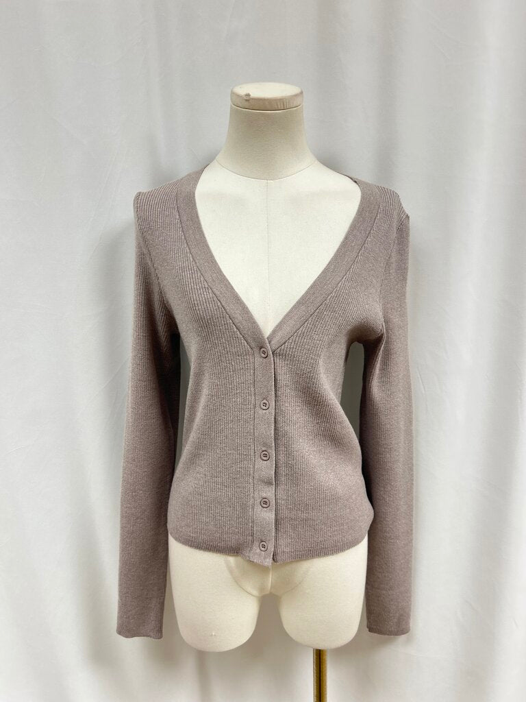 Aqua Taupe Ribbed Cardigan NWT