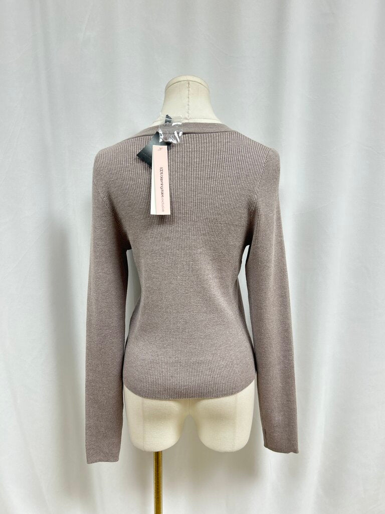 Aqua Taupe Ribbed Cardigan NWT