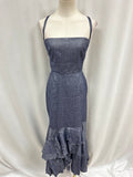 Milly Blue Denim Lace Up Back Dress