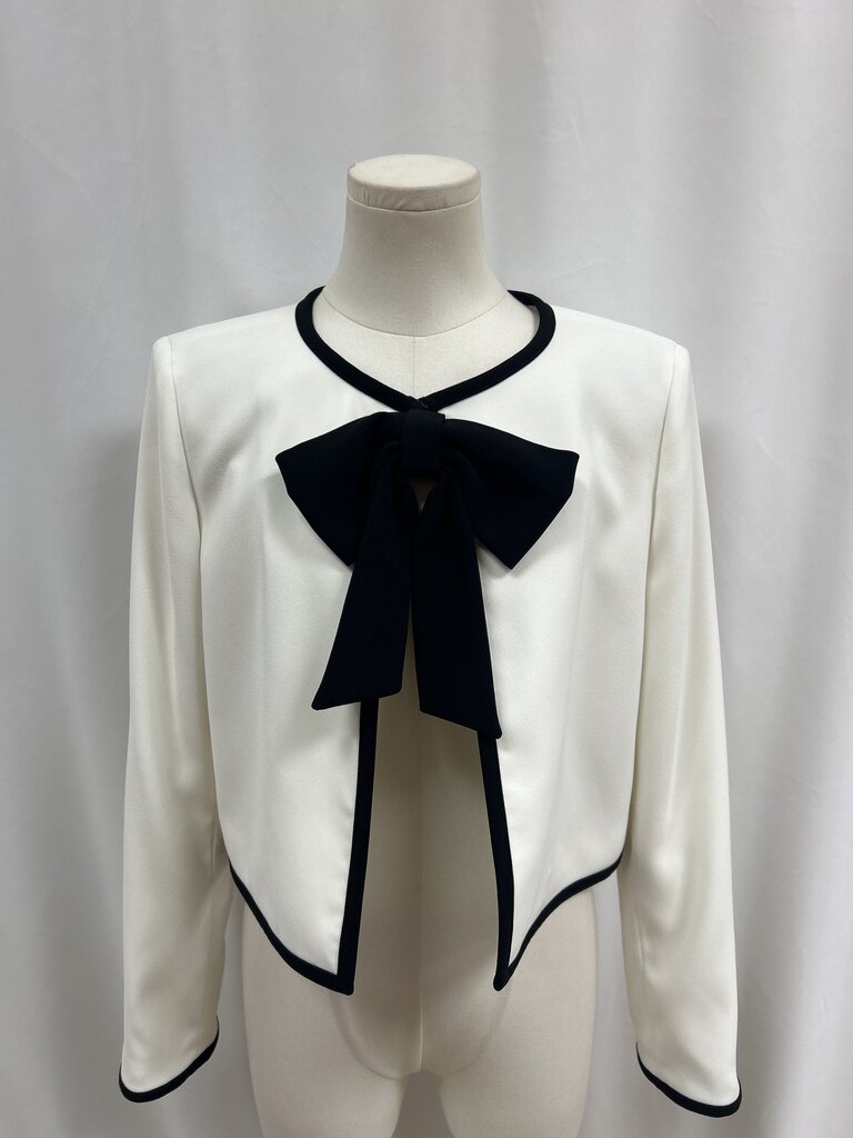 alice + olivia Cream and Black Bow Jacket
