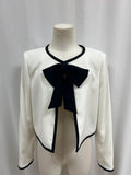alice + olivia Cream and Black Bow Jacket