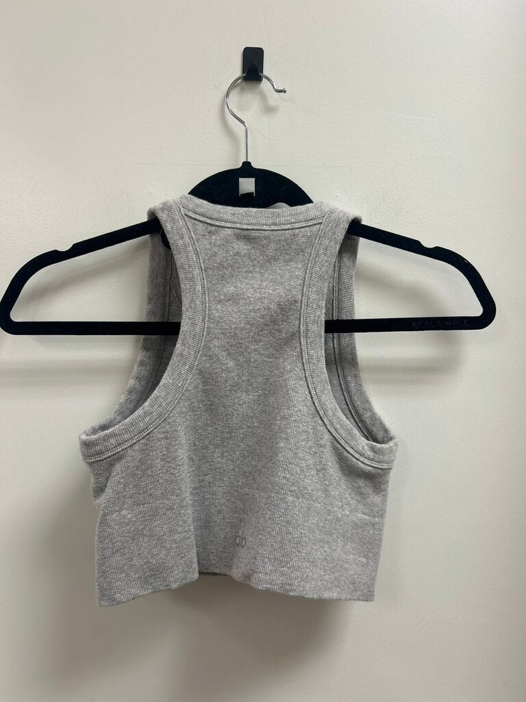 Alo Grey Ribbed Cropped Tank