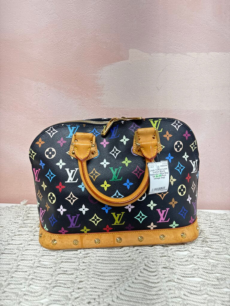 Louis Vuitton Black Multicolor Alma Bag '04 As Is (Rare vintage bag)