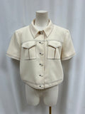 Cinq a Sept Cream Cropped Jacket