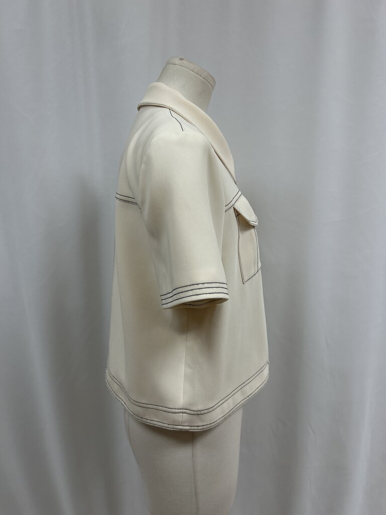 Cinq a Sept Cream Cropped Jacket