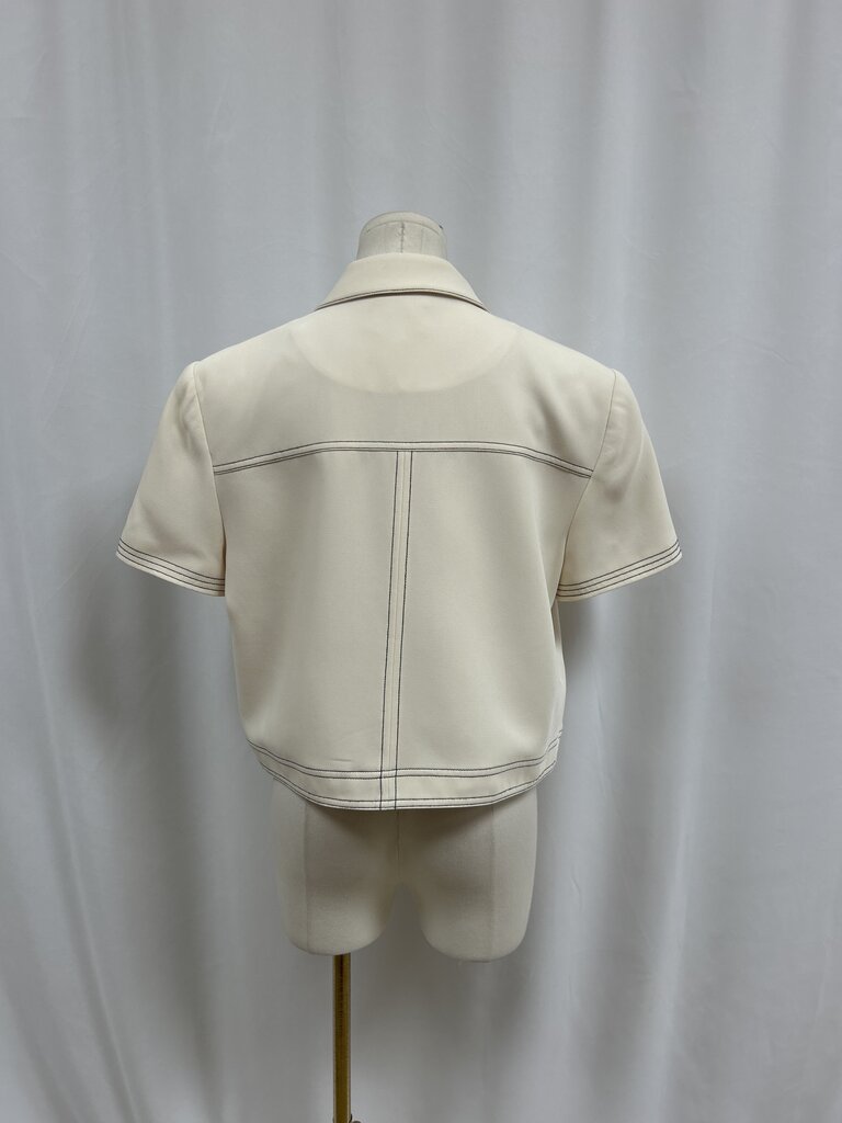 Cinq a Sept Cream Cropped Jacket