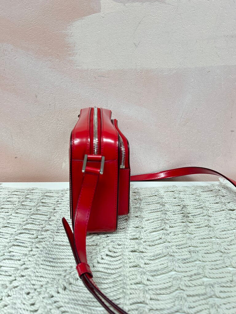 Burberry Red Leather Camera Bag