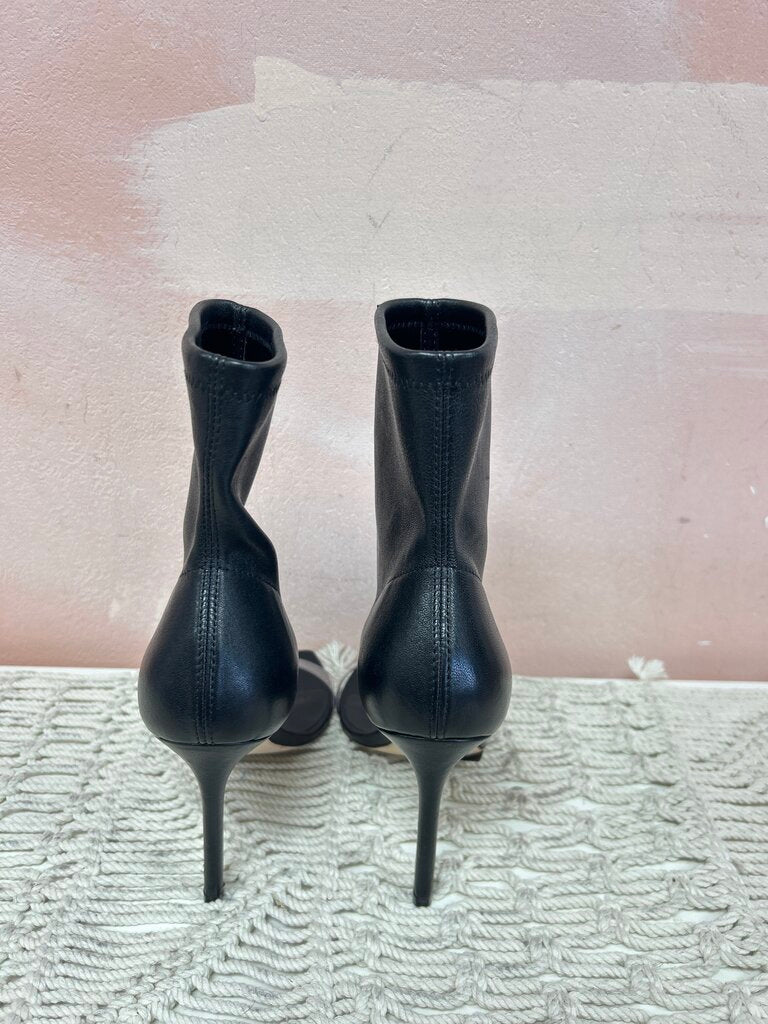 Stuart Weitzman Black Open Toe Boot Heel