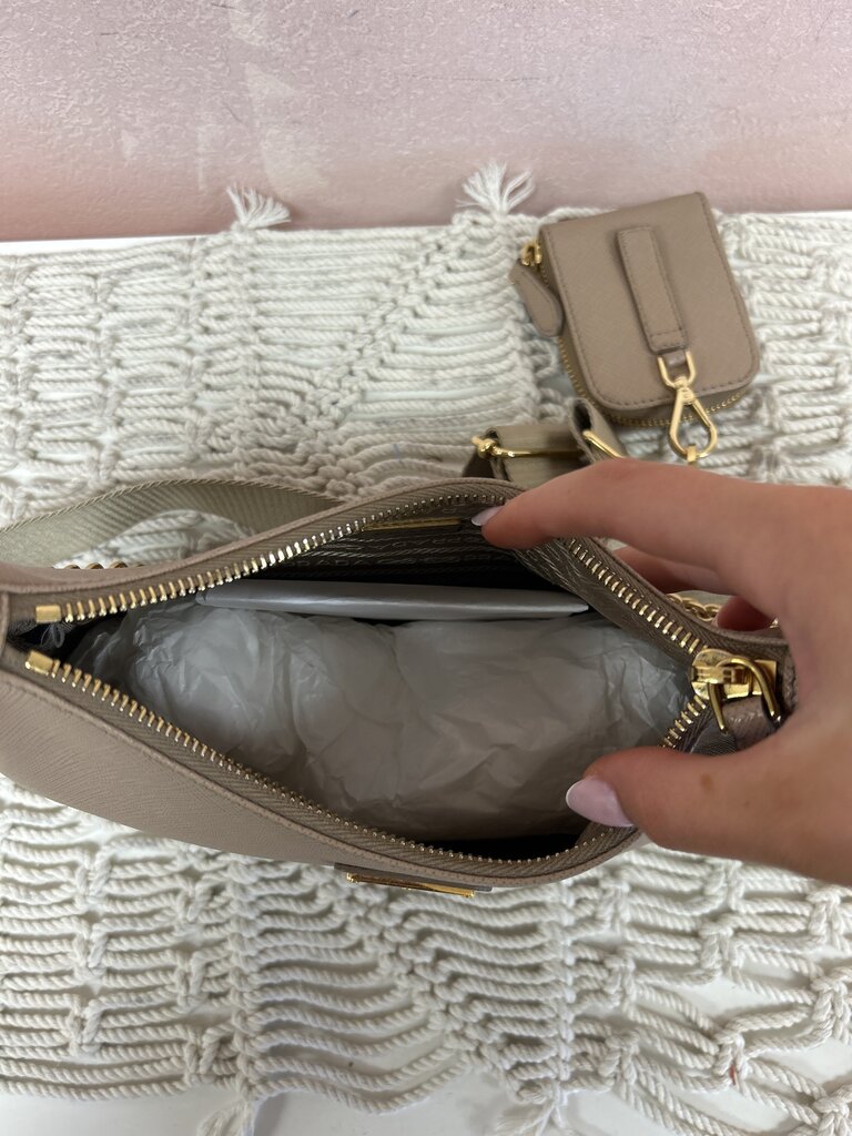 Prada Tan Re Edition Mini Leather Shoulder Bag w/Box (Orig $2750)