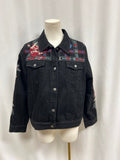 Johnny Was Black Embroidered Denim Jacket