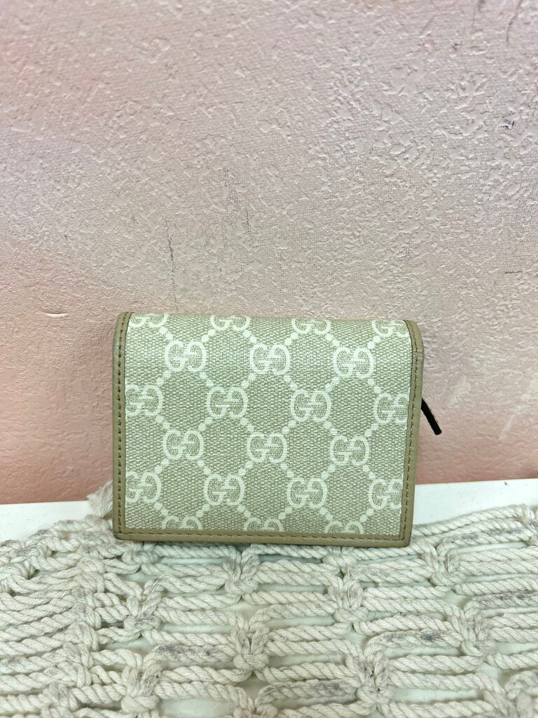 Gucci Beige Monogram Horsebit 1955 Wallet w/Box