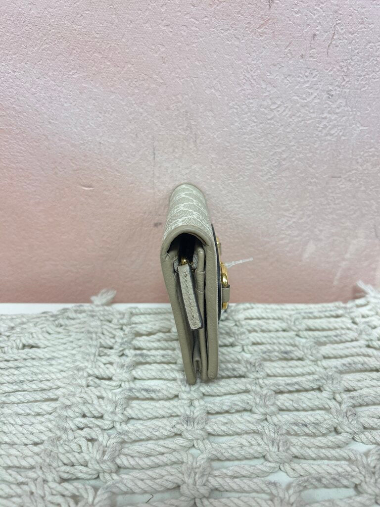 Gucci Beige Monogram Horsebit 1955 Wallet w/Box