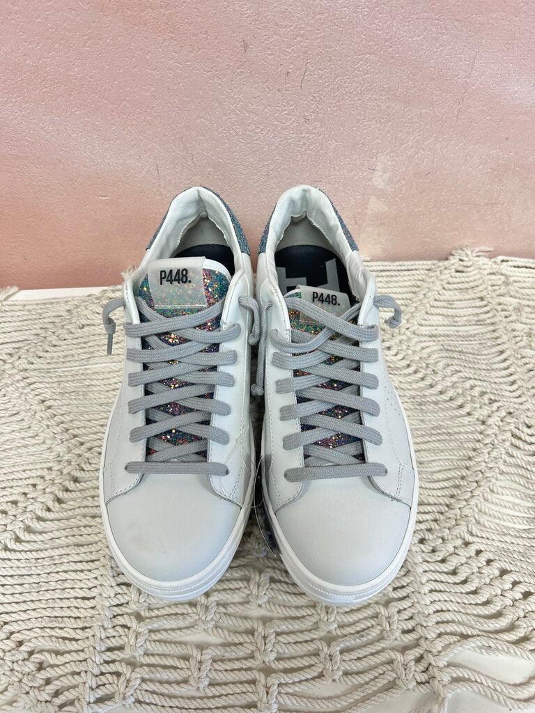 P448 White Multi Glitter Sneaker