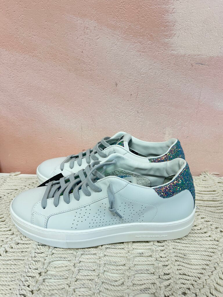 P448 White Multi Glitter Sneaker