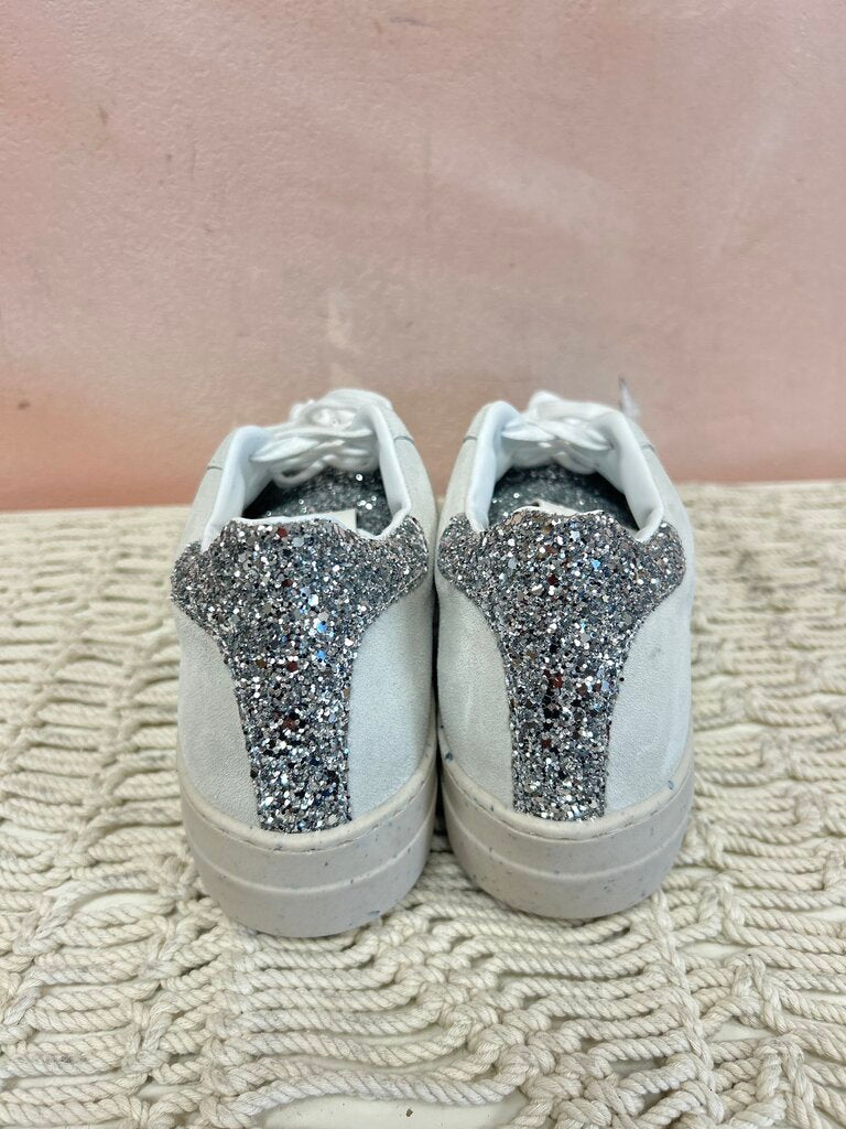 P448 White Silver Glitter Sneaker