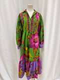 Farm Rio Green Floral Button Up Maxi Dress