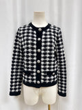 Veronica Beard Black and White Knit Houndstooth Jacket